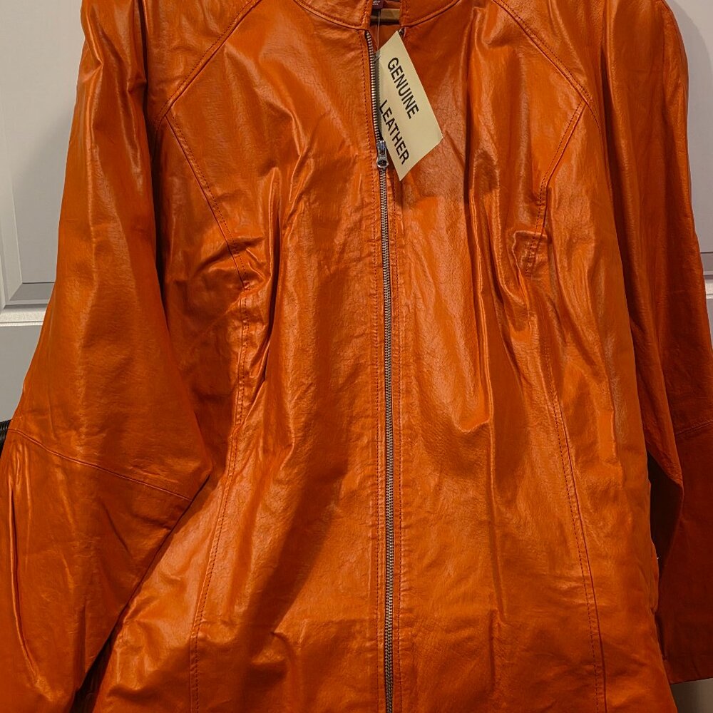 BBW ORANGE LEATHER JACKET....NEW